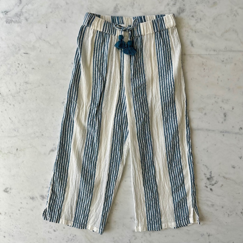 Pink Chicken Theodore Pant in Antique White & Navy Column Stripe